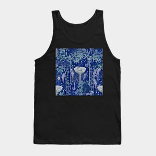 Indigo Garden antique fresco pattern Tank Top